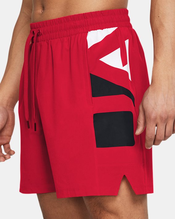 Men's UA Zone Woven Shorts, Red, pdpMainDesktop image number 3